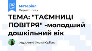 ТЕМА: "ТАЄМНИЦІ ПОВІТРЯ" -молодший дошкільний вік