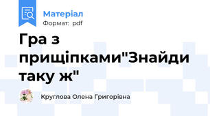 Гра з прищіпками"Знайди таку ж"