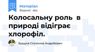 Колосальну роль  в природі відіграє хлорофіл.