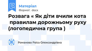Розвага « Як діти вчили кота  правилам дорожньому руху (логопедична група )