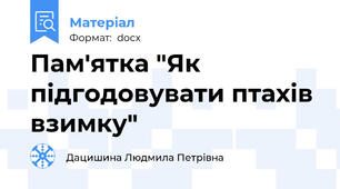 Пам'ятка "Як підгодовувати птахів взимку"