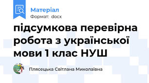 підсумкова перевірна робота з української мови 1 клас НУШ