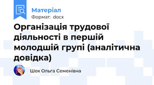 Організація трудової діяльності в першій молодшій групі (аналітична довідка)