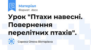 Урок "Птахи навесні. Повернення  перелітних птахів".