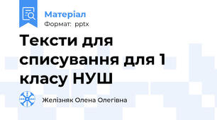 Тексти для списування для 1 класу НУШ