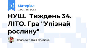 НУШ.  Тиждень 34. ЛІТО. Гра "Упізнай рослину"
