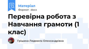 Перевірна робота з Навчання грамоти (1 клас)
