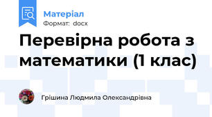 Перевірна робота з математики (1 клас)