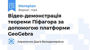 Відео-демонстрація теореми Піфагора за допомогою платформи GeoGebra