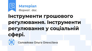 Інструменти грошового регулювання. Інструменти регулювання у соціальній сфері.