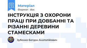 ІНСТРУКЦІЯ З ОХОРОНИ ПРАЦІ ПРИ ДОВБАННІ ТА РІЗАННІ ДЕРЕВИНИ СТАМЕСКАМИ