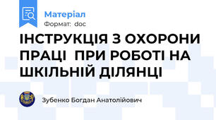 ІНСТРУКЦІЯ З ОХОРОНИ ПРАЦІ  ПРИ РОБОТІ НА ШКІЛЬНІЙ ДІЛЯНЦІ