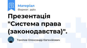 Презентація "Система права (законодавства)".