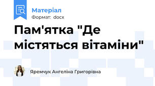 Пам'ятка "Де містяться вітаміни"