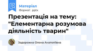 Презентація на тему: "Елементарна розумова діяльність тварин"