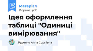 Ідея оформлення таблиці "Одиниці вимірювання"