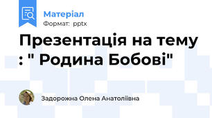 Презентація на тему : " Родина Бобові"