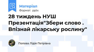 28 тиждень НУШ Презентація"Збери слово . Впізнай лікарську рослину"