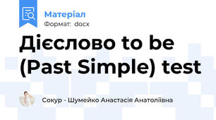 Дієслово to be (Past Simple) test