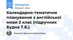 Календарно-тематичне планування з англійської мови 2 клас (підручник Будна Т.Б.)