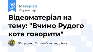 Відеоматеріал на тему: "Вчимо Рудого кота говорити"