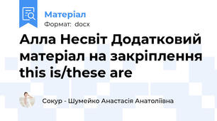 Алла Несвіт Додатковий матеріал на закріплення this is/these are