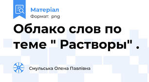 Облако слов по теме " Растворы" .
