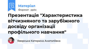 Презентація "Характеристика вітчизняного та зарубіжного  досвіду організації профільного навчання"