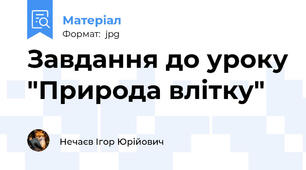 Завдання до уроку "Природа влітку"