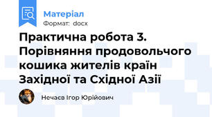 Практична робота 3. Порівняння продовольчого кошика жителів країн Західної та Східної Азії