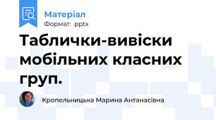 Таблички-вивіски  мобільних класних груп.