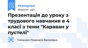 Презентація до уроку з трудового навчання в 4 класі з теми "Караван у пустелі"