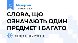 СЛОВА, ЩО ОЗНАЧАЮТЬ ОДИН ПРЕДМЕТ І БАГАТО