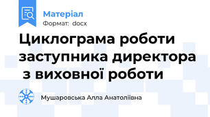 Циклограма роботи  заступника директора  з виховної роботи