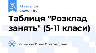 Таблиця "Розклад занять" (5-11 класи)