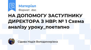 НА ДОПОМОГУ ЗАСТУПНИКУ ДИРЕКТОРА З НВР: № 1 Схема аналізу уроку_поетапно