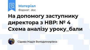 На допомогу заступнику директора з НВР: № 4 Схема аналізу уроку_бали