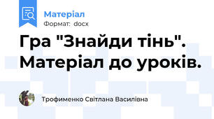 Гра "Знайди тінь". Матеріал до уроків.