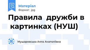 Правила  дружби в  картинках (НУШ)