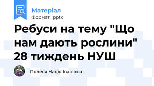 Ребуси на тему "Що нам дають рослини" 28 тиждень НУШ