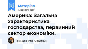 Америка: Загальна характеристика господарства, первинний сектор економіки.