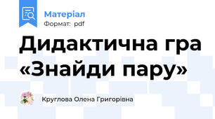 Дидактична гра «Знайди пару»