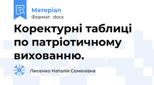 Коректурні таблиці по патріотичному вихованню.
