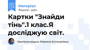 Картки "Знайди тінь".1 клас.Я досліджую світ.