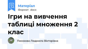 Ігри на вивчення таблиці множення 2 клас