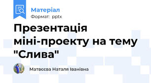 Презентація міні-проекту на тему "Слива"