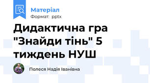 Дидактична гра "Знайди тінь" 5 тиждень НУШ