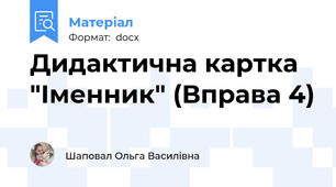 Дидактична картка "Іменник" (Вправа 4)
