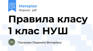 Правила класу 1 клас НУШ