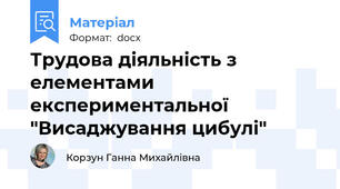 Трудова діяльність з елементами експериментальної "Висаджування цибулі"